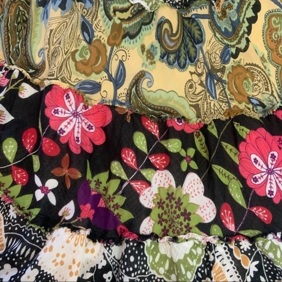 Vintage Tiara Peasant Cottage Core Floral Paisley Cotton Colorful Maxi Skirt - Picture 13 of 15